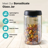 The Better Home borosilicate glass jar - Durable storage for dry fruits